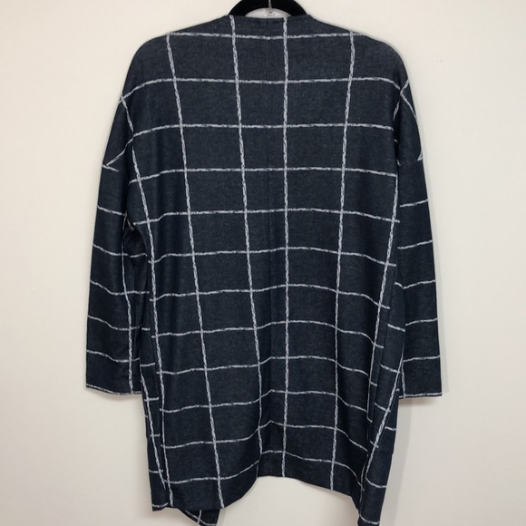 ASTR Jacket Open Front Plaid Blue Check Windowpane Navy XS‎ - Picture 5 of 6